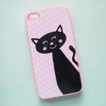 Cute Cat Clip On Iphone 4/4s Phone Case
